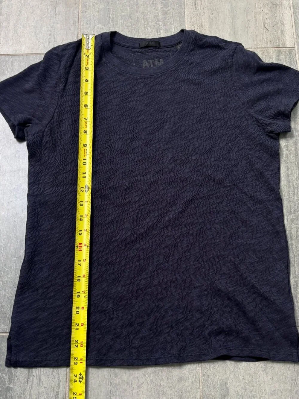 ATM Anthony Thomas Melillo Slub Cotton Crewneck Tee Blue Medium - Picture 6 of 9